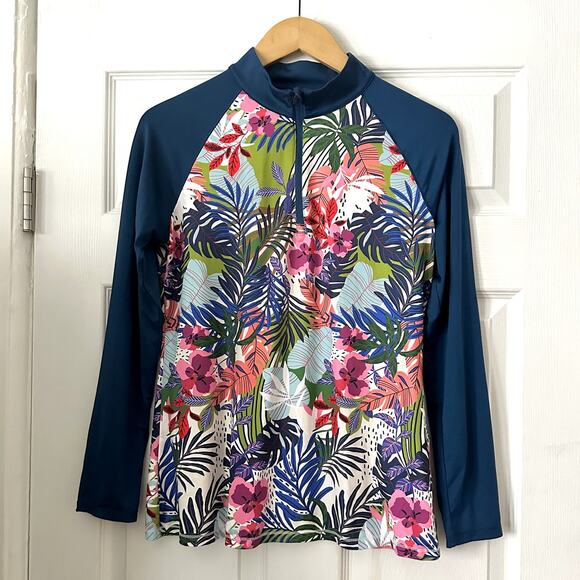 Reel Legends Quarter Zip Rash Guard Sz M - Picture 1 of 5
